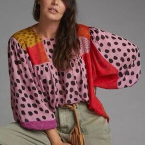 🎉HP🎉 Anthropologie Blank London Semi-Sheer Multi-Color Blouse, Small